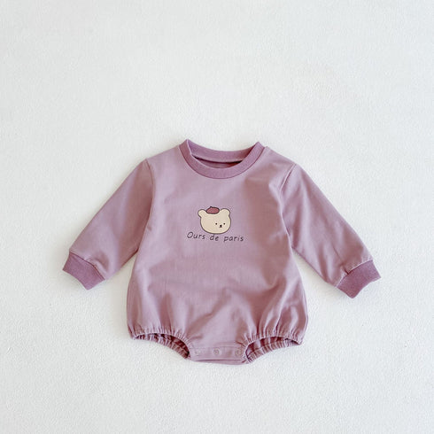 Spring and autumn bear head printed long sleeve ha coat and printed leggings